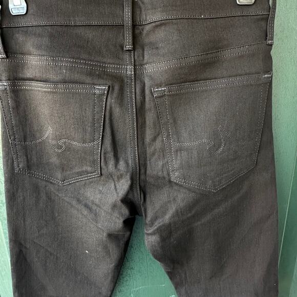 NWOT AG Adriano Goldschmied Leatherette Front/Denim Back Jeggings Size 27 Black - Picture 5 of 7